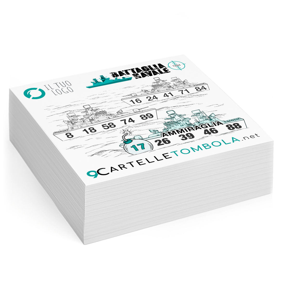 Cartelle tombola gioco BATTAGLIA NAVALE formato 16x15 cm