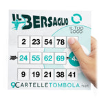 Cartelle tombola gioco IL BERSAGLIO formato 15x15 cm