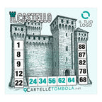 Cartelle tombola gioco IL CASTELLO formato 15x15 cm