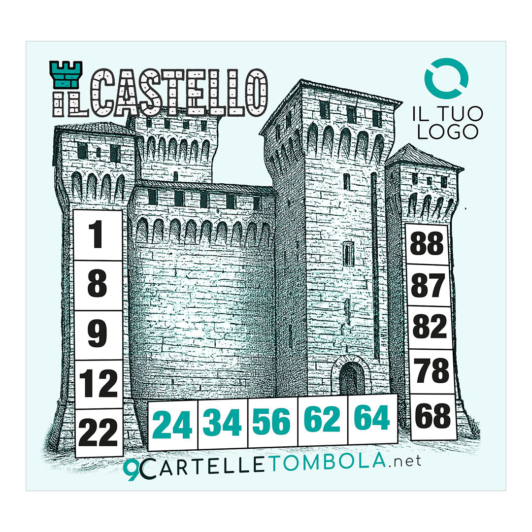 Cartelle tombola gioco IL CASTELLO formato 15x15 cm