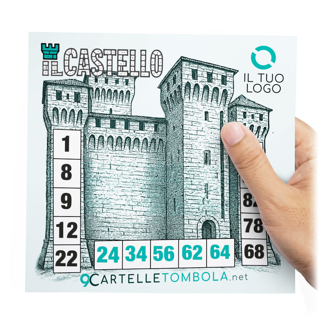 Cartelle tombola gioco IL CASTELLO formato 15x15 cm