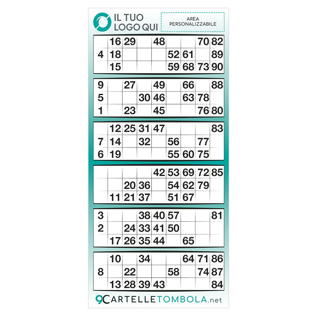 Cartelle personalizzate INTERA 6 tabelle formato 15x32 cm
