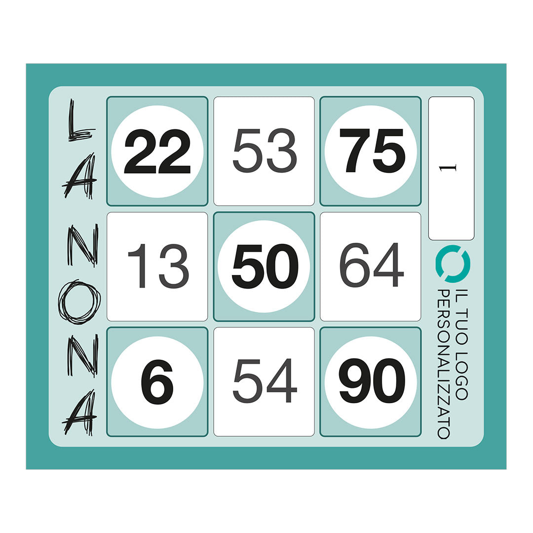 Cartelle tombola gioco LA NONA formato 10x9 cm