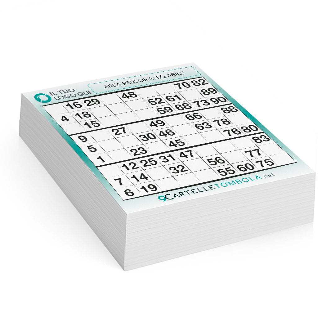 Cartelle personalizzate MEZZA 3 tabelle formato 15x16 cm
