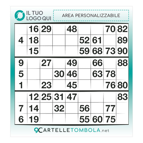 Cartelle personalizzate MEZZA 3 tabelle formato 15x16 cm