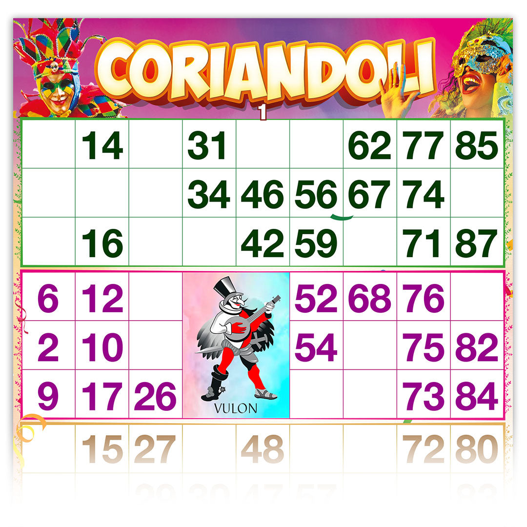 Cartelle TEMA CORIANDOLI 6 tabelle formato 15x31 cm