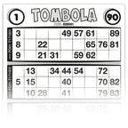 Cartelle TOMBOLA CLASSICA 6 tabelle formato 15x32 cm