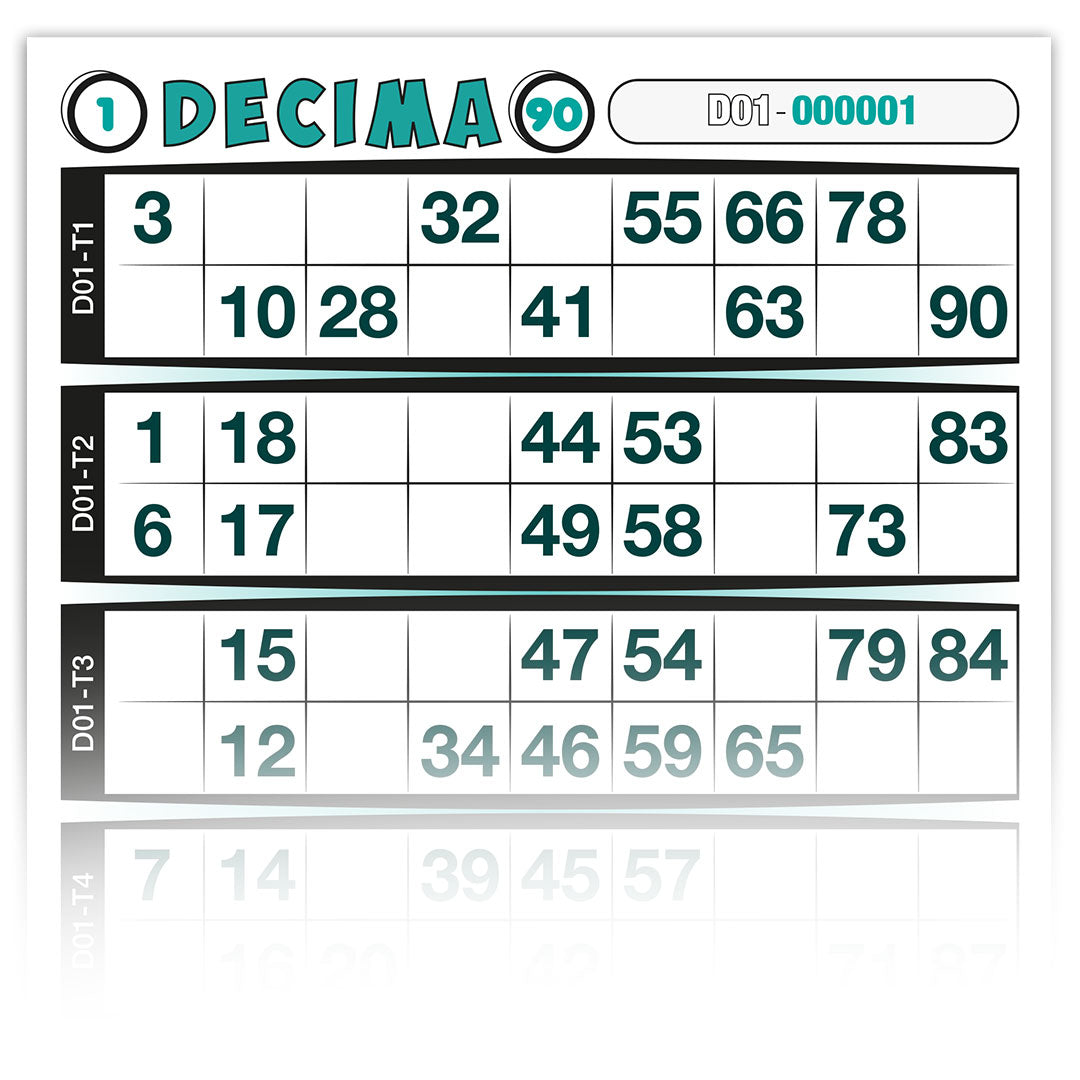 Cartelle personalizzate DECIMA INTERA 9 tabelle formato 15x32 cm