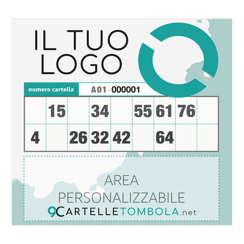 Cartelle personalizzate DECIMA SINGOLA 1 tabella formato 15x15 cm