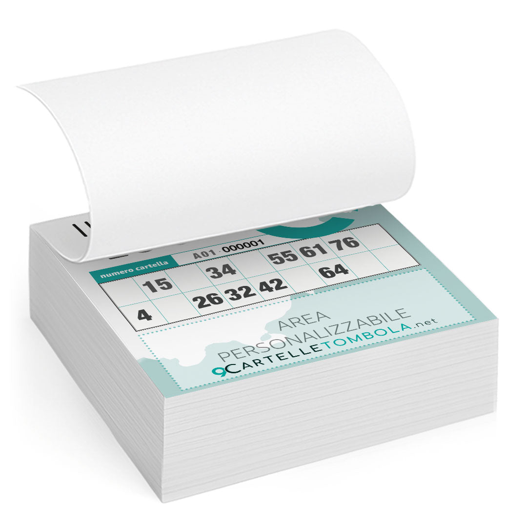 Cartelle personalizzate DECIMA SINGOLA 1 tabella formato 15x15 cm