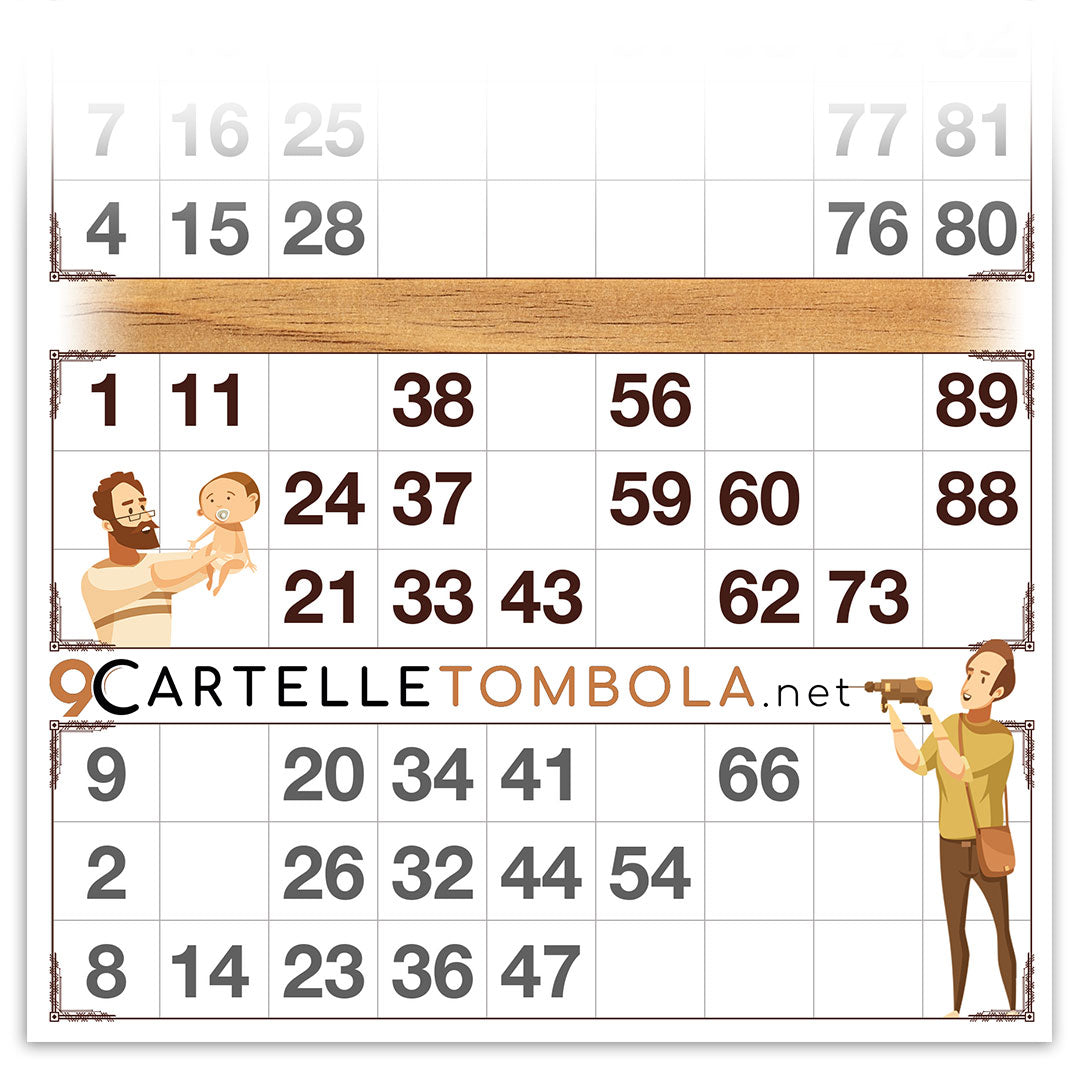 Cartelle TEMA FESTA DEL PAPÀ 6 tabelle formato 15x32 cm