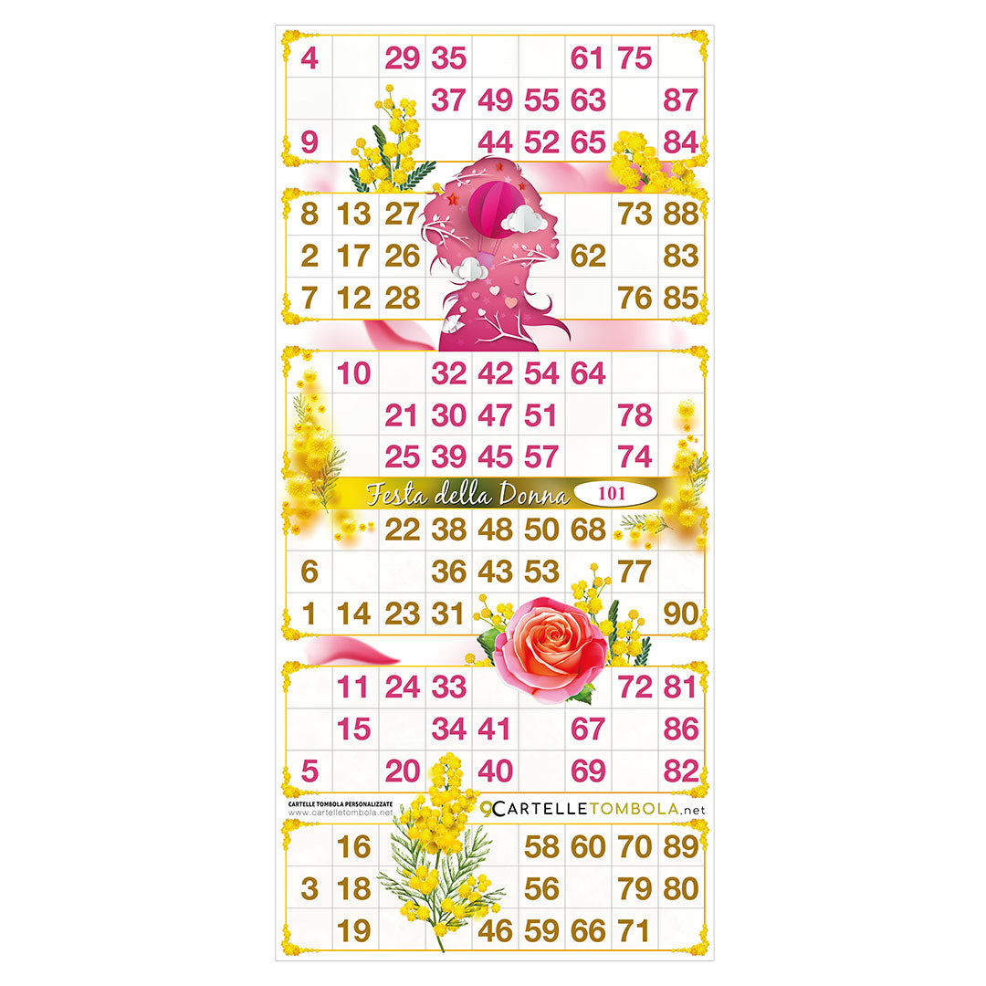 Cartelle TEMA FESTA DELLA DONNA 6 tabelle formato 15x32 cm
