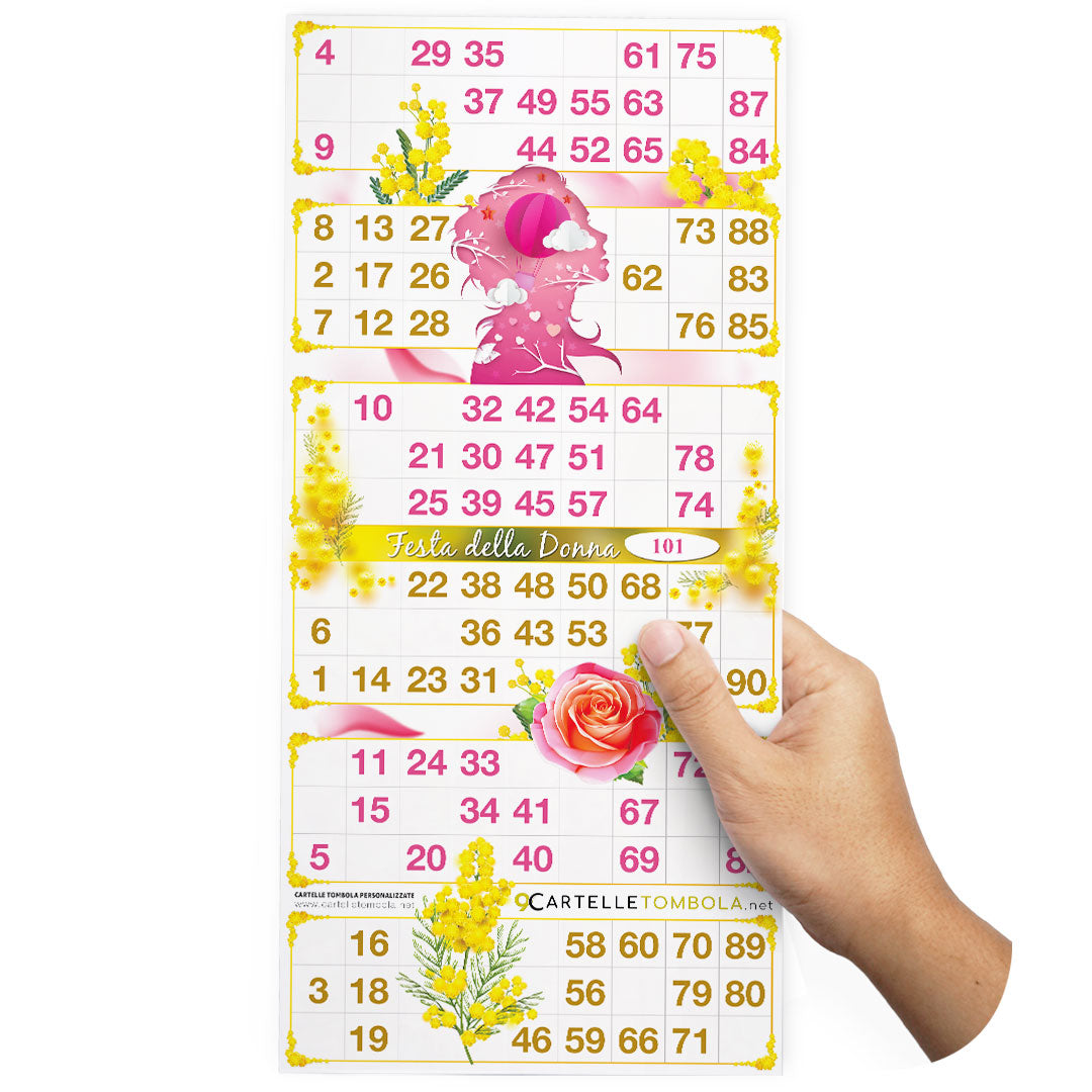 Cartelle TEMA FESTA DELLA DONNA 6 tabelle formato 15x32 cm