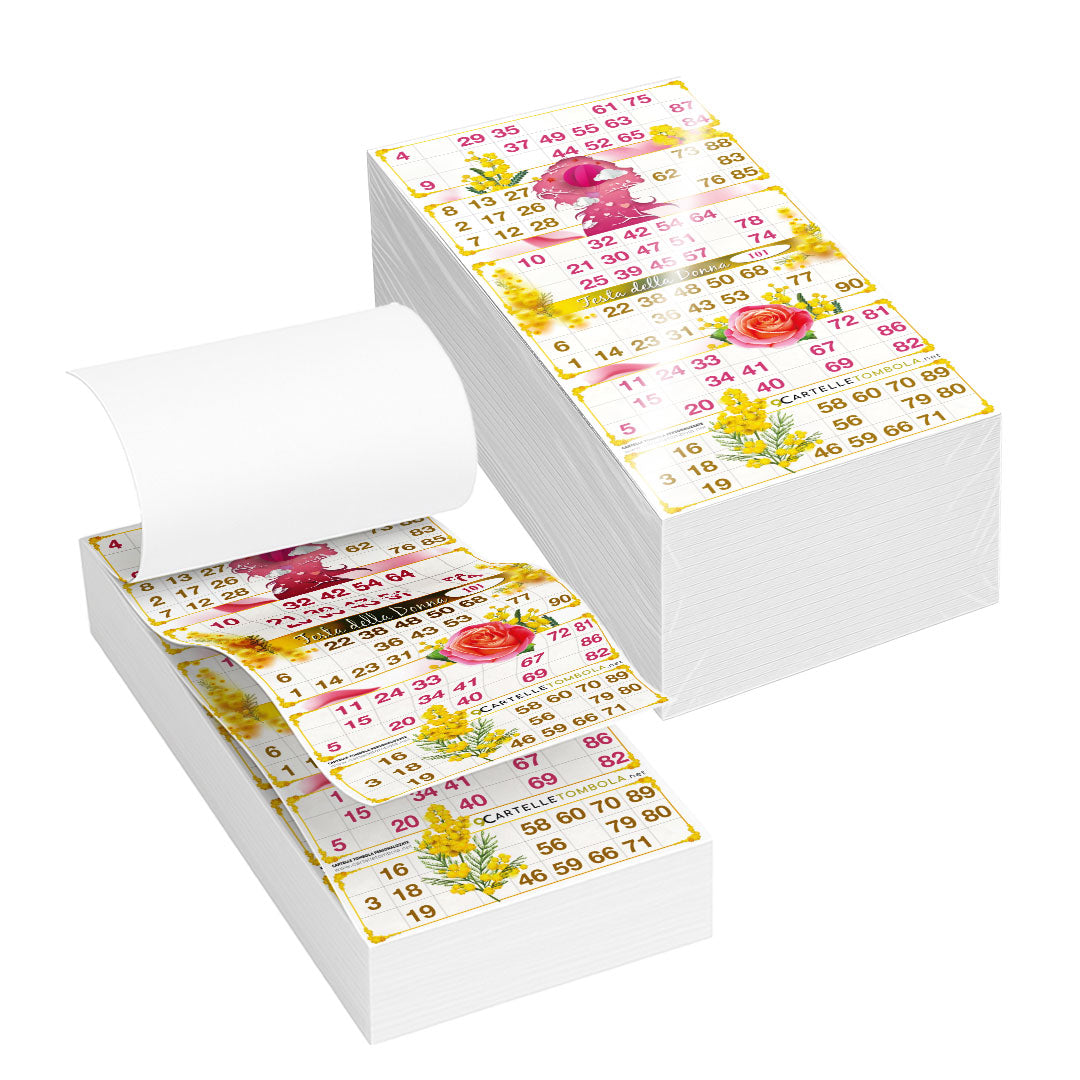 Cartelle TEMA FESTA DELLA DONNA 6 tabelle formato 15x32 cm