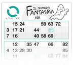 Cartelle tombola gioco IL NUMERO FANTASMA formato 15x32 cm
