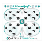 Cartelle tombola gioco IL QUADRIFOGLIO formato 16x15 cm