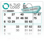 Cartelle tombola gioco PESCA GROSSA formato 15x32 cm