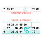 Cartelle tombola gioco PESCA GROSSA formato 15x32 cm