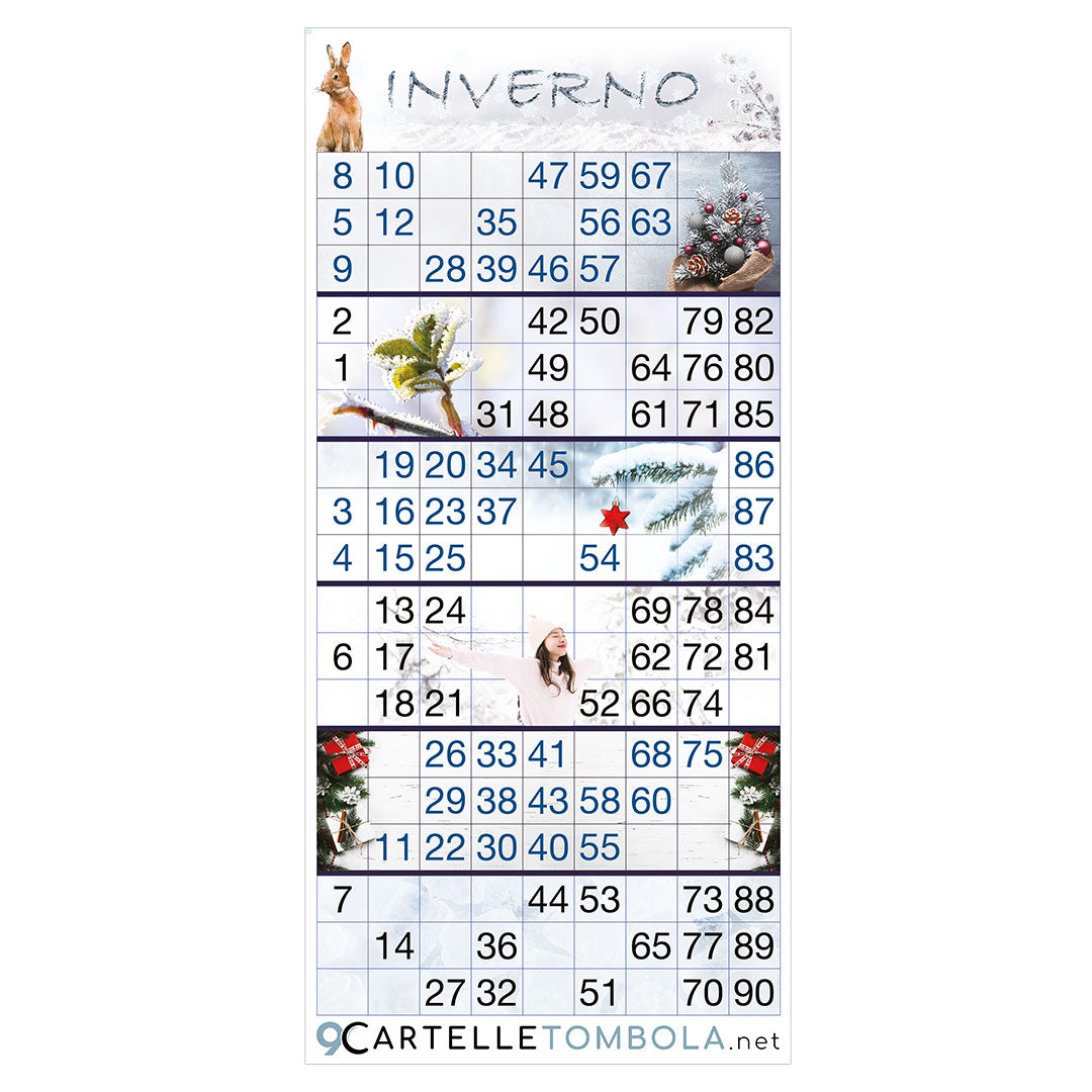 Cartelle TEMA INVERNO 6 tabelle formato 15x32 cm