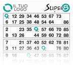 Cartelle tombola gioco SUPER OTTO formato 16x21 cm